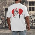 Valentine's Day Boston Terrier Heart Men's Back Print T-Shirt, funny design