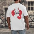 Valentine's Day Boston Terrier Men's Back Print T-Shirt, funny design