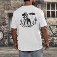 Vintage Boston Terrier UFO Western Wild West Dog Mom Dad Men's Back Print T-Shirt, funny design