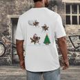 Xmas Lighting Tree Santa Riding Boston Terrier Christmas Men's Back Print T-Shirt, funny design