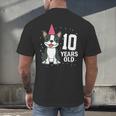 10 Years Old Birthday Boston Terrier Dog Lover 10th Party For Men Women Kids Men's Back Print T-Shirt, gift for family, gift for coworker