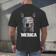 4th July Blue Heeler Dog Merica Patriotic USA Flag Cute Men's Back Print T-Shirt, gift for family, gift for coworker
