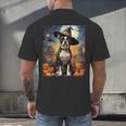 Aesthetic Halloween Boston Terrier Dog Witch Pumpkin For Men Women Kids Men's Back Print T-Shirt, gift for family, gift for coworker