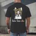 Birthday And Mother's Day -Boston Terrier Mom Men's Back Print T-Shirt, gift for family, gift for coworker