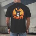 Boston Terrier Bostie Dog Breed Pet Halloween Pumpkins Men's Back Print T-Shirt, gift for family, gift for coworker