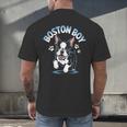 Boston Terrier Boy Cute Cartoon Dog Owner Pet Boston Terrier Men's Back Print T-Shirt, gift for family, gift for coworker