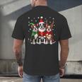 Boston Terrier Christmas Dogs Santa Reindeer Elf Men's Back Print T-Shirt, gift for family, gift for coworker