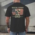 Boston Terrier Dad Dog Lovers American Flag 4th Of July For Women Men Men's Back Print T-Shirt, gift for family, gift for coworker