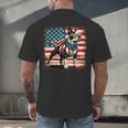 Boston Terrier Dog 4th Of July USA American Flag Patriotic Men's Back Print T-Shirt, gift for family, gift for coworker