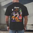 Boston Terrier Dog Christmas Happy Hallothankmas Halloween For Men Women Kids Men's Back Print T-Shirt, gift for family, gift for coworker
