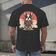 Boston Terrier Dog Japanese Style Samurai Dogs Men's Back Print T-Shirt, gift for family, gift for coworker