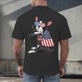 Boston Terrier Dog Merica 4th Of July Usa American Flag Men Men's Back Print T-Shirt, gift for family, gift for coworker