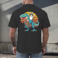 Boston Terrier Dog Riding Dinosaur T Rex Boys Men's Back Print T-Shirt, gift for family, gift for coworker