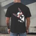 Boston Terrier Dog From Side Boston Bull Men's Back Print T-Shirt, gift for family, gift for coworker
