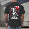 Boston Terrier Dog Valentine's Day Dog Owner Men's Back Print T-Shirt, gift for family, gift for coworker