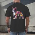 Boston Terrier Floral Dog Lover Vintage Distressed For Men Women Kids Men's Back Print T-Shirt, gift for family, gift for coworker