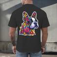 Boston Terrier Floral Vintage Dog Mom Distressed Men Women Kids Men's Back Print T-Shirt, gift for family, gift for coworker