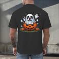 Boston Terrier Ghost Boo Halloween Kids Men's Back Print T-Shirt, gift for family, gift for coworker