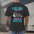 Boston Terrier This Girl Runs On Jesus And Boston Terriers Men's Back Print T-Shirt, gift for family, gift for coworker