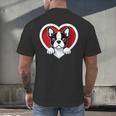 Boston Terrier Heart Cute Puppy Lover Or Dog Owner Men's Back Print T-Shirt, gift for family, gift for coworker
