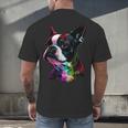 Boston Terrier Lovers Colorful Pop Art Boston Terrier Men's Back Print T-Shirt, gift for family, gift for coworker