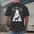 Boston Terrier Mom Dad Dog Alien UFO For Men Women Men's Back Print T-Shirt, gift for family, gift for coworker