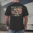 Boston Terrier Mom Dog Lovers American Flag 4th Of July Men's Back Print T-Shirt, gift for family, gift for coworker