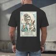 Boston Terrier Mom Skeleton Tarot Card Witch Vibes Dog Mom Men's Back Print T-Shirt, gift for family, gift for coworker