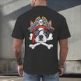 Boston Terrier Pirate T Shirt Jolly Roger Crossbones Skull Men's Back Print T-Shirt, gift for family, gift for coworker