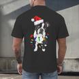 Boston Terrier Santa Christmas Lights Xmas Dog Lover Men Women Kids Men's Back Print T-Shirt, gift for family, gift for coworker