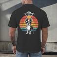 Boston Terrier UFO Alien Boston Terrier Dog Mom Dad Men's Back Print T-Shirt, gift for family, gift for coworker