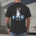 Boston Terrier Weightlifting Deadlift Men Fitness Gym Men's Back Print T-Shirt, gift for family, gift for coworker