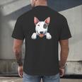 Bull Terrier Pocket Bull Terrier Peeking Out Pocket Men's Back Print T-Shirt, gift for family, gift for coworker