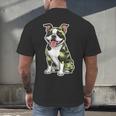 Camo Boston Terrier Pet Owner Camouflage Dog Lover Men's Back Print T-Shirt, gift for family, gift for coworker