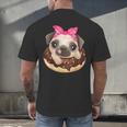 Cute Pug Shirt Donut Girls Dog Men's Back Print T-Shirt, gift for family, gift for coworker