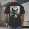 Dog Mom Dad Alien Selfie Boston Terrier UFO For Men Women Men's Back Print T-Shirt, gift for family, gift for coworker