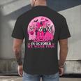 Ghost And Witch Boston Terrier Dog In October We Wear Pink Men's Back Print T-Shirt, gift for family, gift for coworker