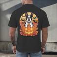 Halloween Retro Boston Terrier Men's Back Print T-Shirt, gift for family, gift for coworker