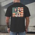 Patriotic Boston Terrier Dog Lover USA Flag 4th Of July For Men Women Kids Men's Back Print T-Shirt, gift for family, gift for coworker