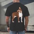 Red Boston Terrier Dog Men's Back Print T-Shirt, gift for family, gift for coworker