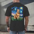 Red Heeler Starry Night Cattle Dog Colorful Art By Aja For Men Women Girls Kids Men's Back Print T-Shirt, gift for family, gift for coworker