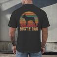 Retro Boston Terrier Dad Dog Owner Pet Bostie Father Men's Back Print T-Shirt, gift for family, gift for coworker