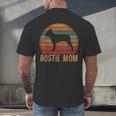 Retro Boston Terrier Mom Dog Mother Pet Bostie Mama Men's Back Print T-Shirt, gift for family, gift for coworker
