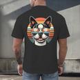 Retro Sunset Sunglasses Boston Terrier Boston Bull Bostie Men's Back Print T-Shirt, gift for family, gift for coworker
