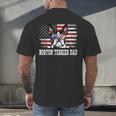 Vintage Boston Terrier Dad American Flag Father's Day Men's Back Print T-Shirt, gift for family, gift for coworker