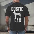 Vintage Boston Terrier Dad Dog Daddy Bostie Father Men's Back Print T-Shirt, gift for family, gift for coworker