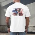 Boston Terrier Dad American Flag 4th Of July Dog Fathers Day Men's Back Print T-Shirt, gift for family, gift for coworker