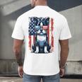 Boston Terrier Dog American USA US Flag Pets Vintage Outfit Men's Back Print T-Shirt, gift for family, gift for coworker