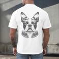 Boston Terrier Dog Bostie Nature Memorial Idea Men Women Men's Back Print T-Shirt, gift for family, gift for coworker