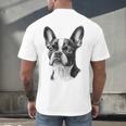 Boston Terrier Dog Motif Pet Illustration Boston Terrier For Men Women Kids Men's Back Print T-Shirt, gift for family, gift for coworker